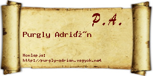 Purgly Adrián névjegykártya